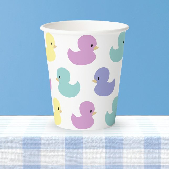 Gobelets En Papier Douce Fête de Bébé Canard en Caoutchouc Mixte (Créateur téléchargé)
