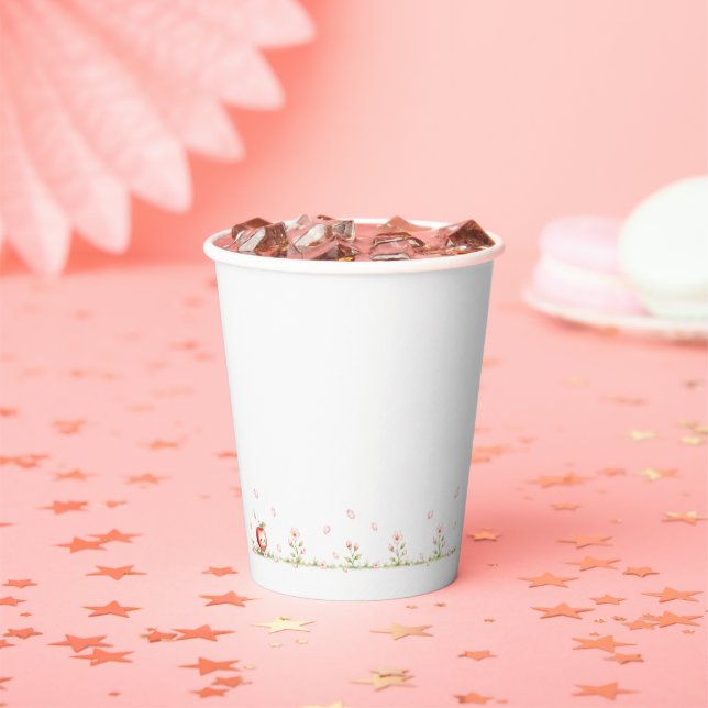 Gobelets En Papier Douce Fête de Naissance Petite Fleur de Pommier (Insitu)