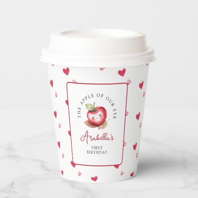 Gobelets En Papier Douce Pomme De Nos Yeux Anniversaire (Recto)