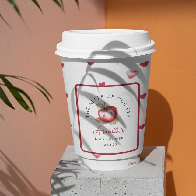 Gobelets En Papier Douce Pomme De Nos Yeux Baby Shower (Créateur téléchargé)