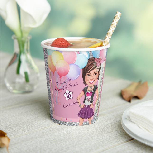 Gobelets En Papier Douceur personnalisée 16 caricature avec ballons (Insitu)