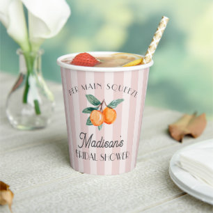 Gobelets En Papier Douceur Principale Rose Citron Fête de Mariage