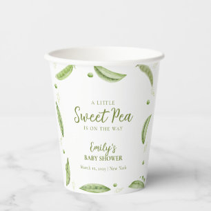 Gobelets En Papier Douceur Végétale Petit Pois dans une Cosse Baby Sh