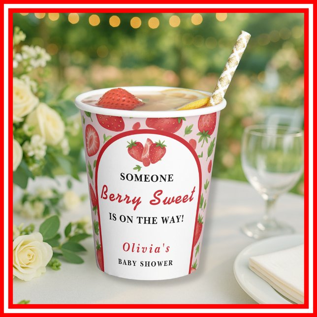 Gobelets En Papier Doux comme la baie | Fraise (Créateur téléchargé)