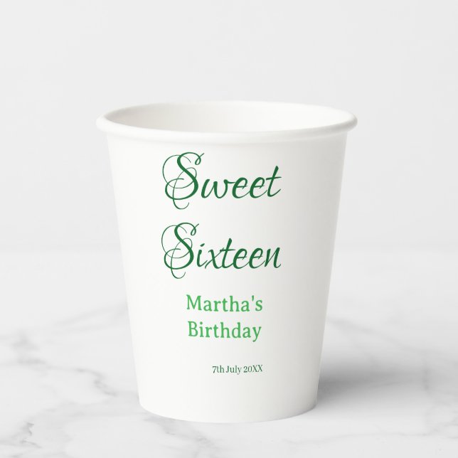 Gobelets En Papier Douze ans sucrés nom date calligraphie boho ret (Recto)