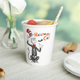 Gobelets En Papier Dr. Seuss Chat Chapeauté Halloween