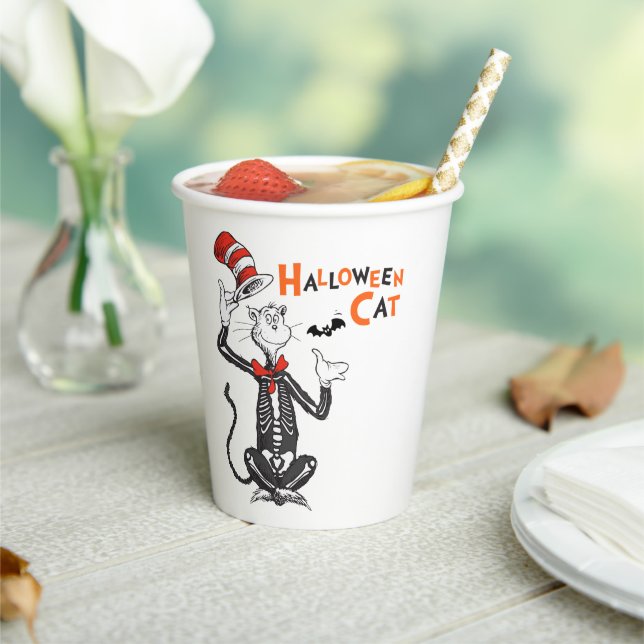 Gobelets En Papier Dr Seuss | Chat d'Halloween en Casquette (Insitu)