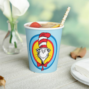 Gobelets En Papier Dr. Seuss   Graphisme de tête de Chat dans le Chap