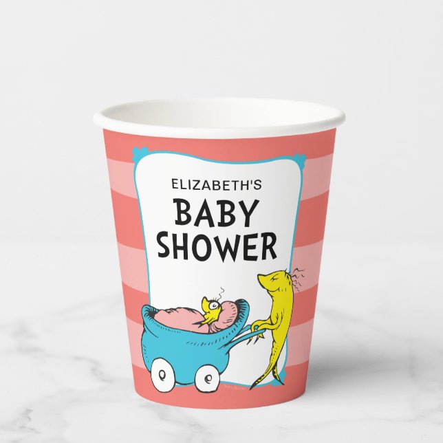 Gobelets En Papier Dr Seuss | Un poisson - Baby shower fille (Recto)