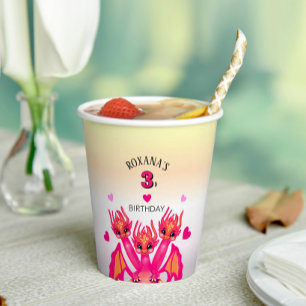 Gobelets En Papier Dragon rose