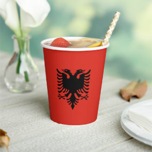 Gobelets En Papier Drapeau albanais