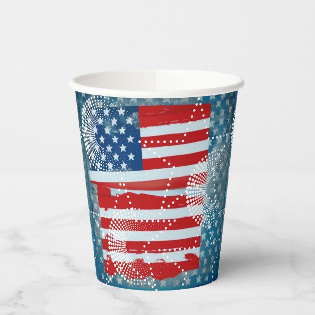 Gobelets En Papier Drapeau Américain (Gauche)