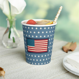Gobelets En Papier Drapeau américain patriotique BBQ 4 juillet Pique-