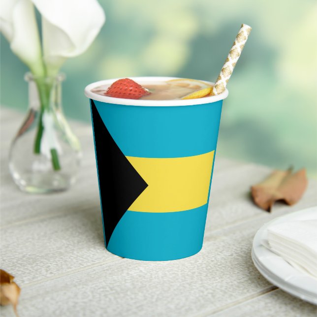 Gobelets En Papier Drapeau bahamien (Insitu)