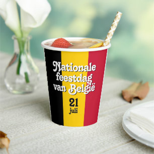 Gobelets En Papier Drapeau belge néerlandais Fête nationale van Belgi