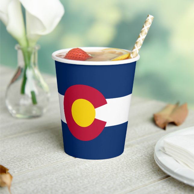 Gobelets En Papier Drapeau coloradien, Drapeau du Colorado (Insitu)