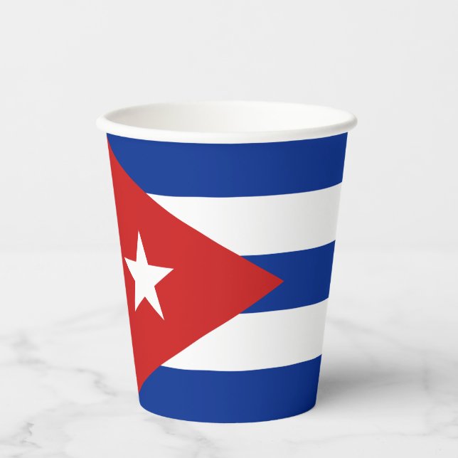 Gobelets En Papier Drapeau Cuba (Recto)