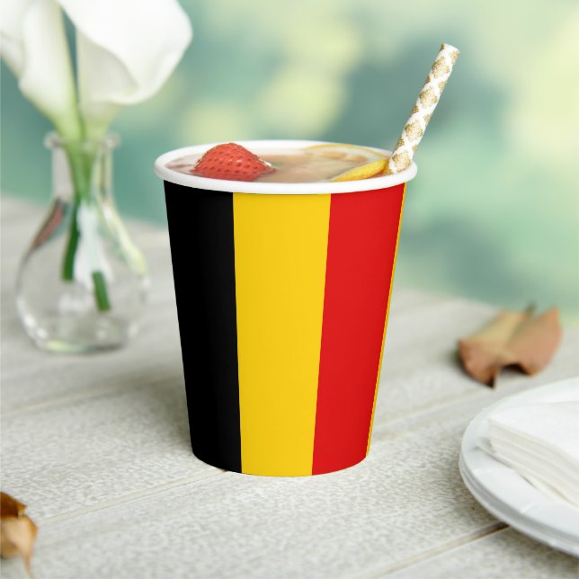Gobelets En Papier Drapeau de Belgique (Insitu)