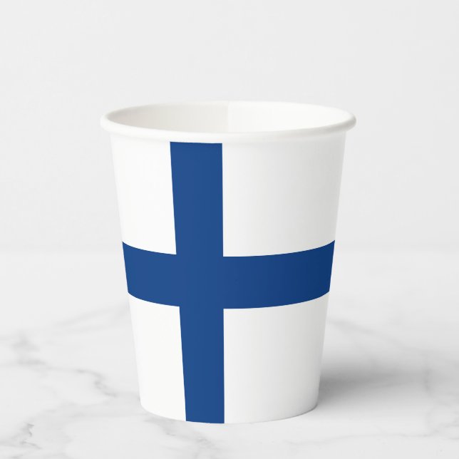 Gobelets En Papier Drapeau de Finlande (Gauche)