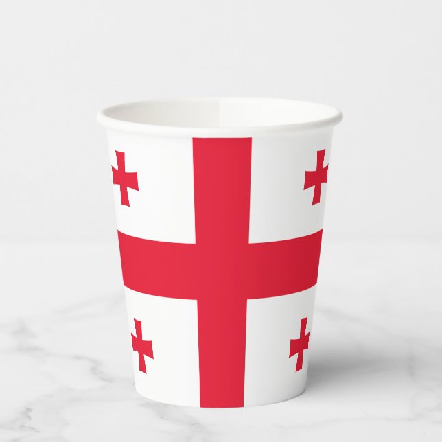 Gobelets En Papier Drapeau de Géorgie (Gauche)