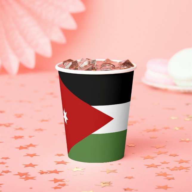 Gobelets En Papier Drapeau de Jordanie (Insitu)