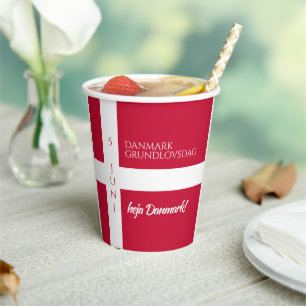 Gobelets En Papier Drapeau de la fête nationale danoise Danmark Grund
