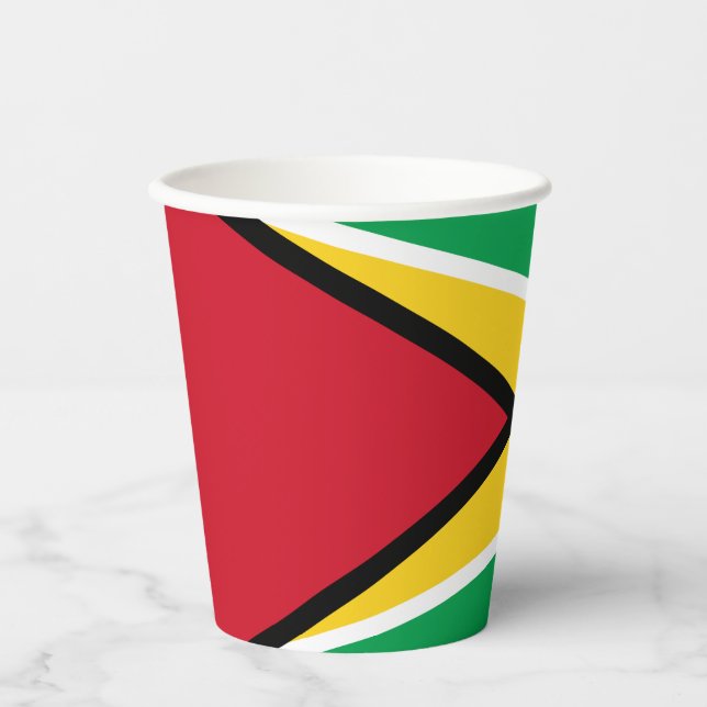 Gobelets En Papier Drapeau de la Guyane (Recto)