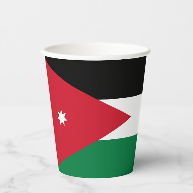 Gobelets En Papier Drapeau de la Jordanie (Recto)
