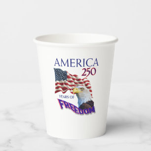 Gobelets En Papier Drapeau de la liberté de l'Amérique 250 ans avec a