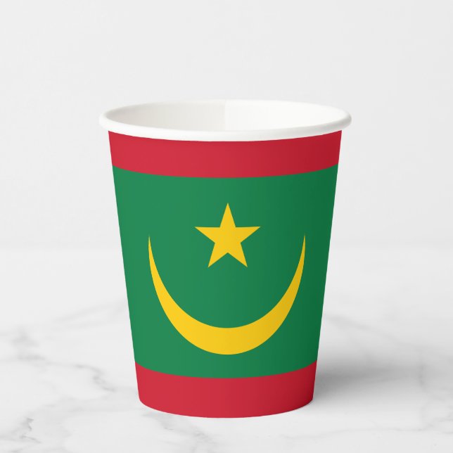 Gobelets En Papier Drapeau de la Mauritanie (Gauche)