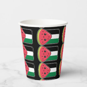 Gobelets En Papier Drapeau de la Palestine mignonne avec Palestin san