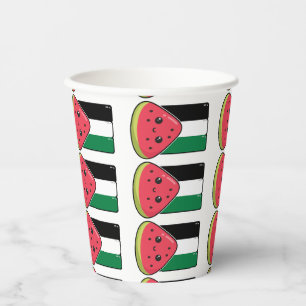 Gobelets En Papier Drapeau de la Palestine mignonne avec Palestin san