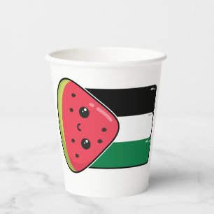 Gobelets En Papier Drapeau de la Palestine mignonne avec Palestin san