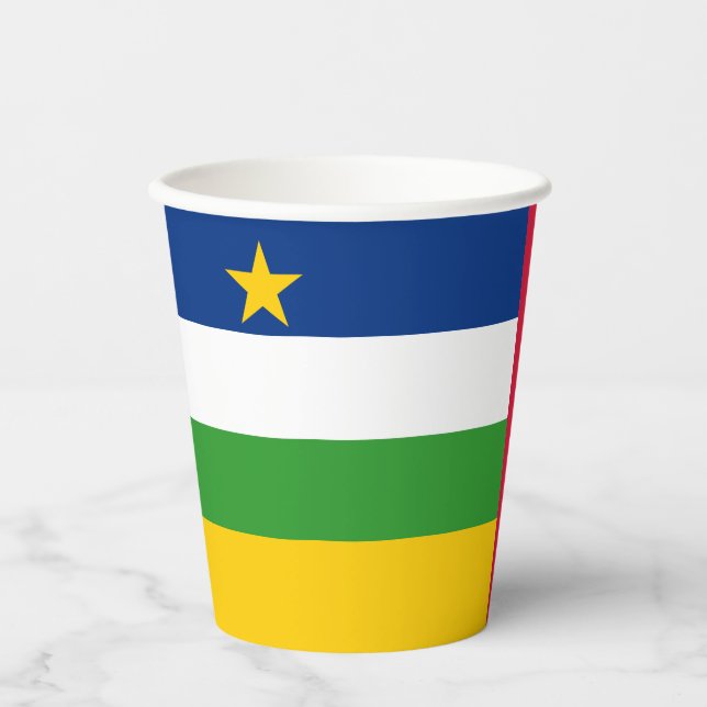 Gobelets En Papier Drapeau de la République centrafricaine (Recto)