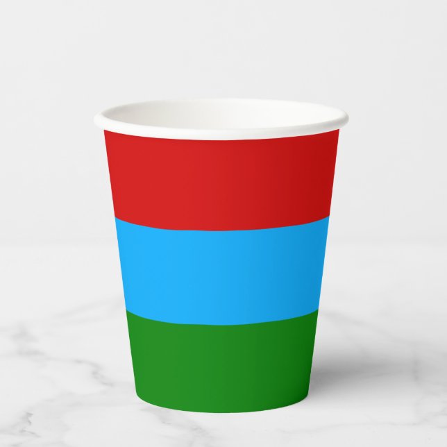 Gobelets En Papier Drapeau de la République de Karelia (Recto)