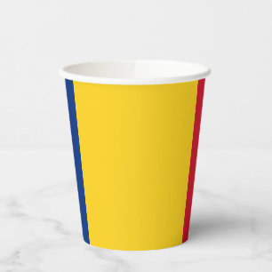 Gobelets En Papier Drapeau de la Roumanie