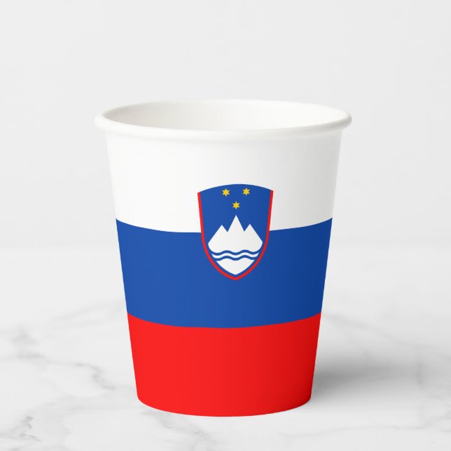 Gobelets En Papier Drapeau de la Slovénie (Recto)