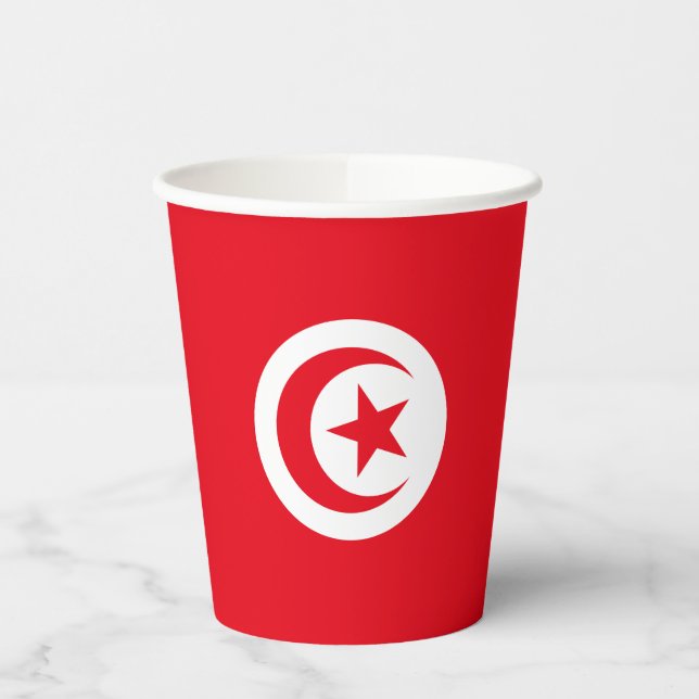 Gobelets En Papier Drapeau de la Tunisie (Gauche)