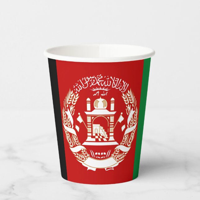 Gobelets En Papier Drapeau de l'Afghanistan (Gauche)