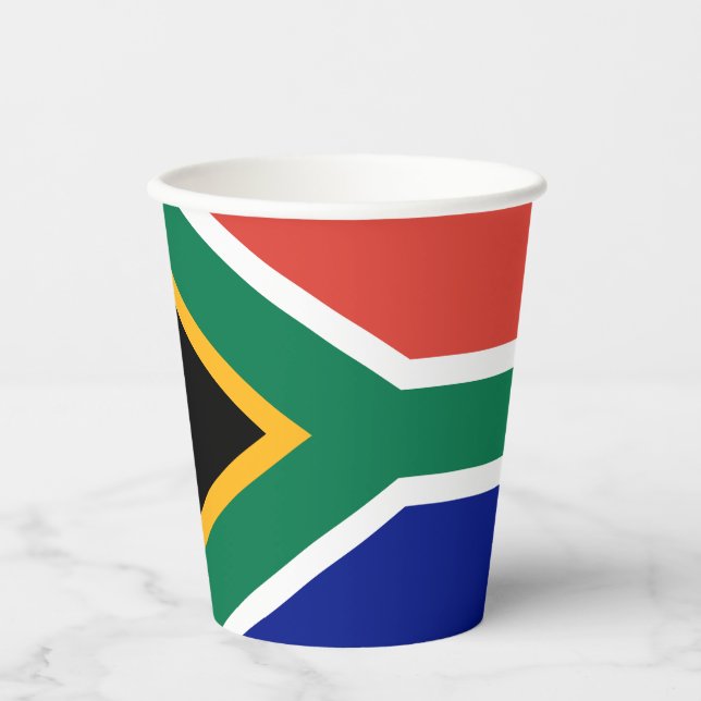 Gobelets En Papier Drapeau de l'Afrique du Sud (Recto)