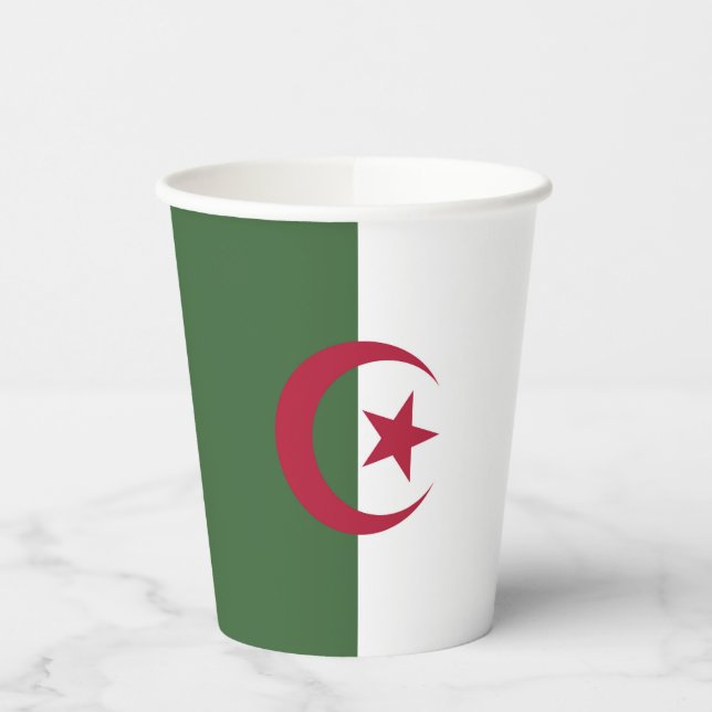 Gobelets En Papier Drapeau de l'Algérie (Gauche)