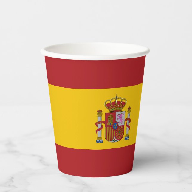 Gobelets En Papier Drapeau de l'Espagne (Recto)