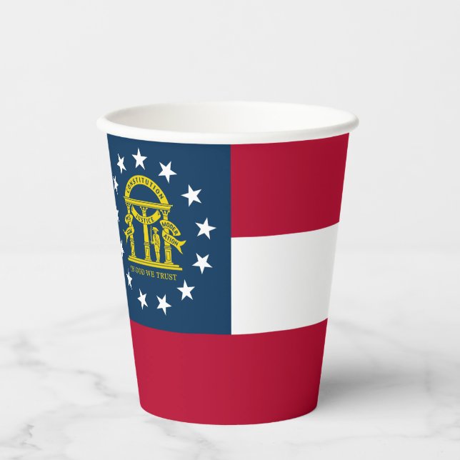 Gobelets En Papier Drapeau de l'État de Géorgie (Recto)