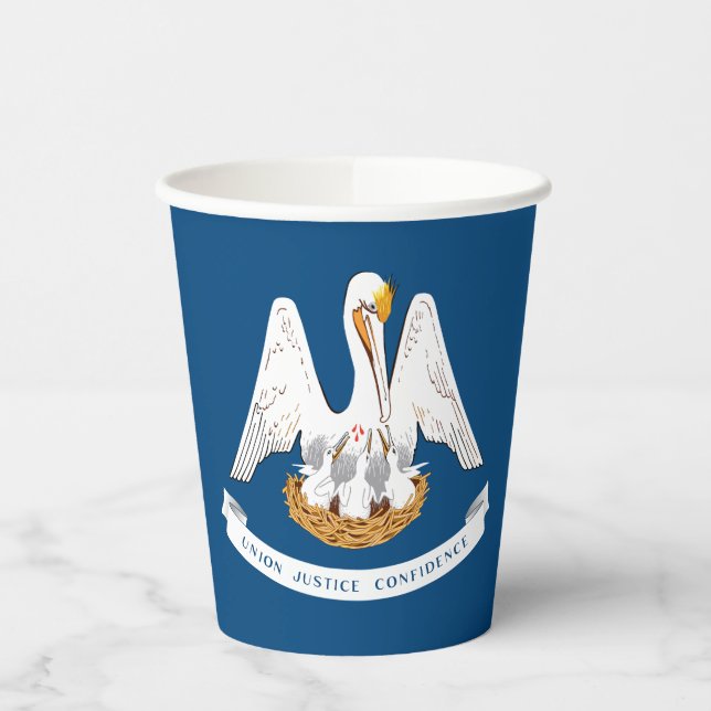 Gobelets En Papier Drapeau de l'État de Louisiane (Gauche)