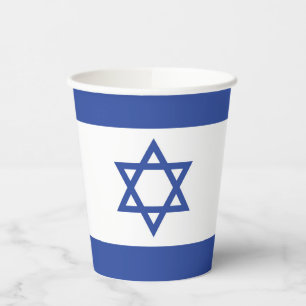 Gobelets En Papier Drapeau de l'État d'Israël, Étoile de David Judaïs