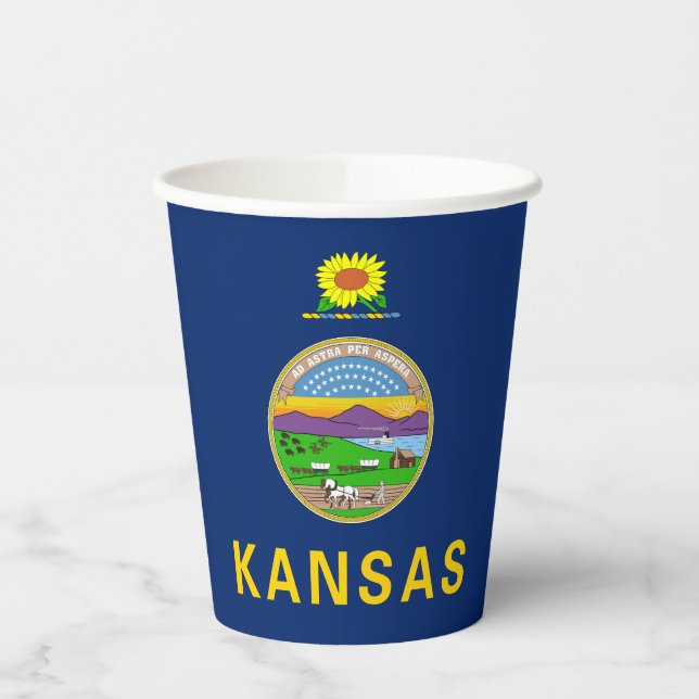 Gobelets En Papier Drapeau de l'État du Kansas (Gauche)