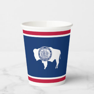 Gobelets En Papier Drapeau de l'État du Wyoming