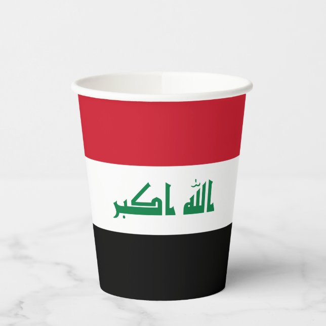 Gobelets En Papier Drapeau de l'Irak (Gauche)