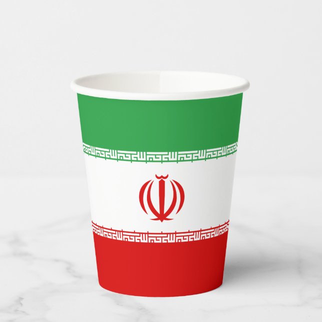 Gobelets En Papier Drapeau de l'Iran (Gauche)