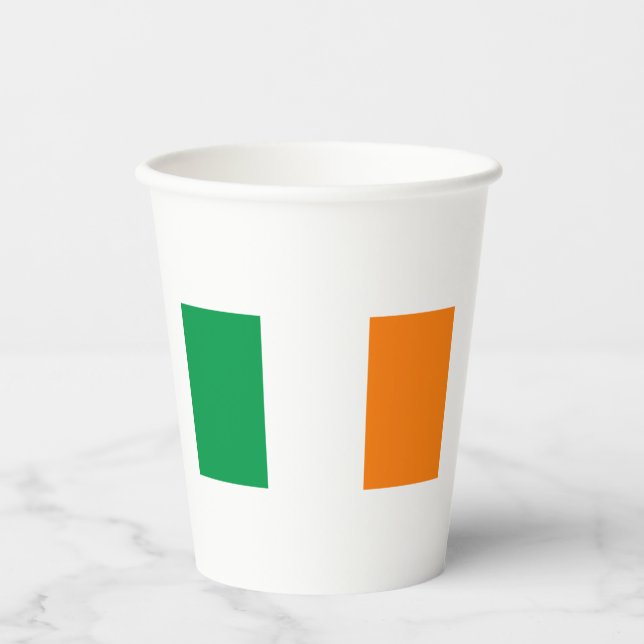 Gobelets En Papier Drapeau de l'Irlande (Recto)